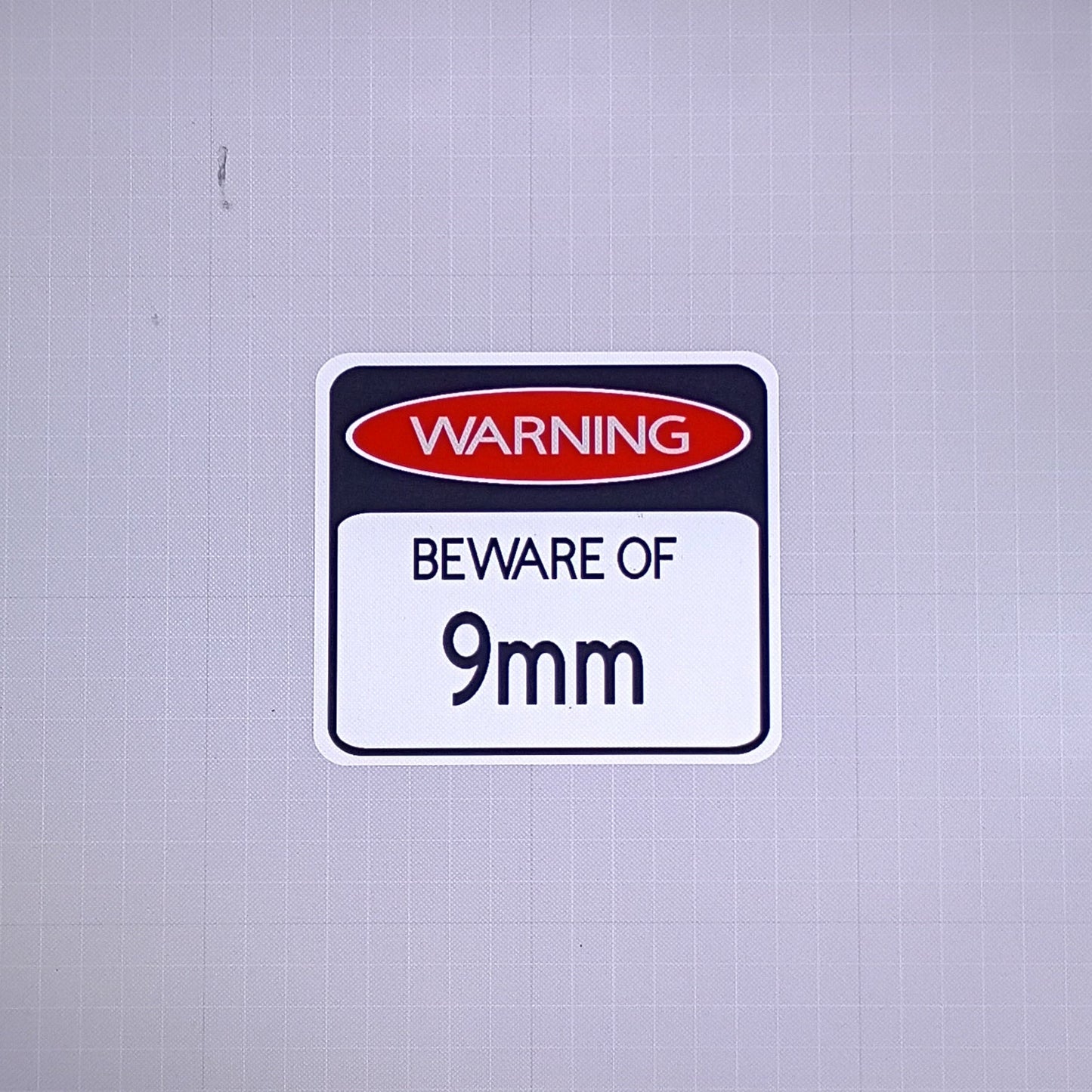 BEWARE of 9mm (sticker)