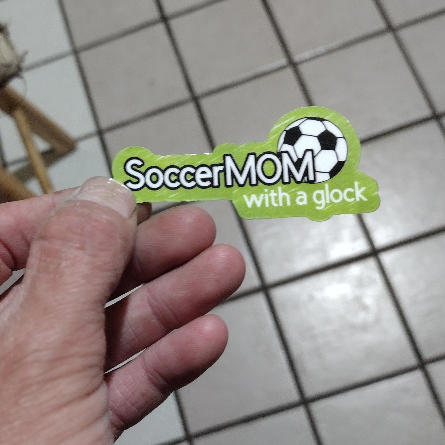Soccer mom's packin (sticker)