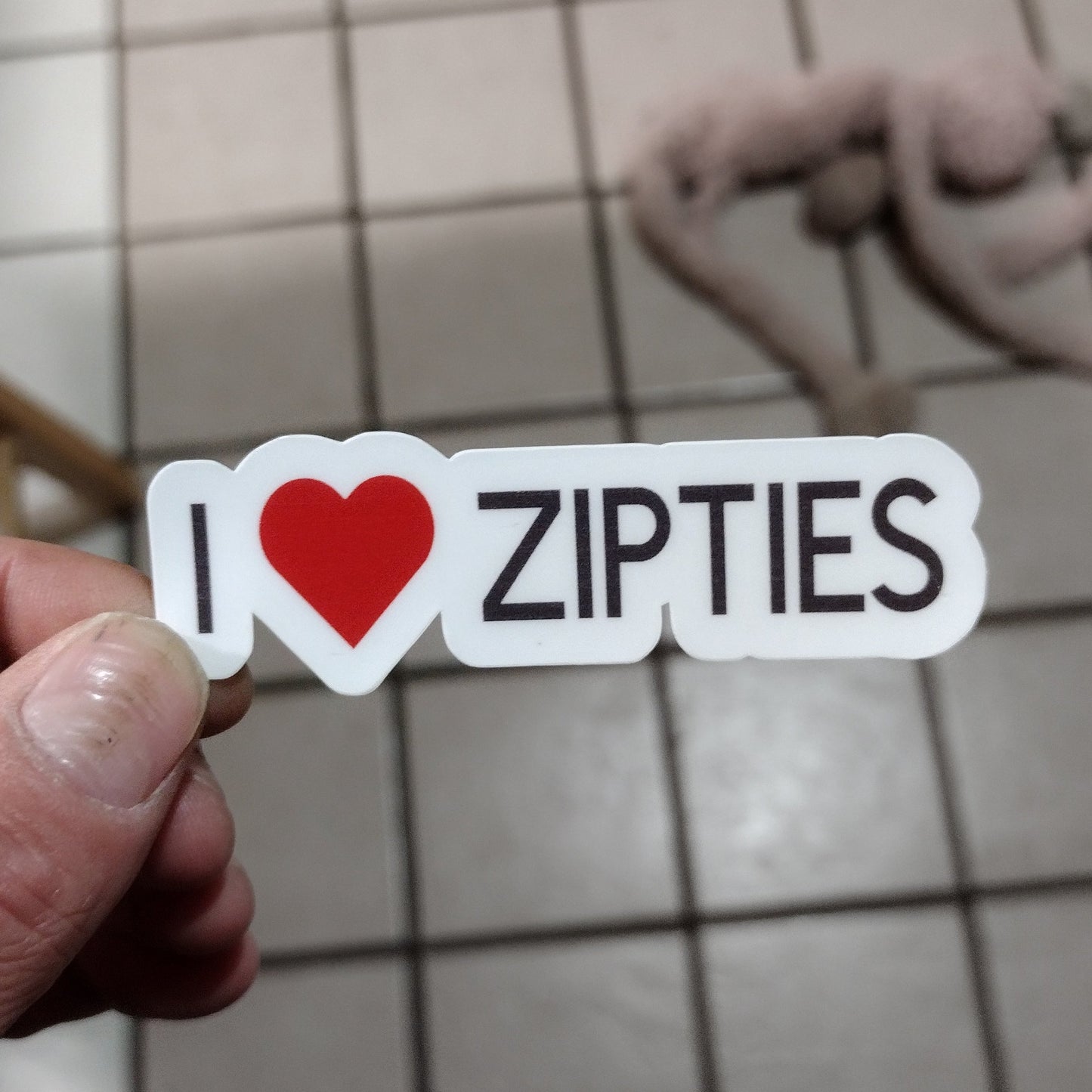 I ❤️ zipties (sticker / vinyl)